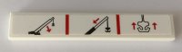 LEGO part Tile 1 x 6 with Technic Crane functions #1 Pattern (Sticker) - Set 42082 6636pb195