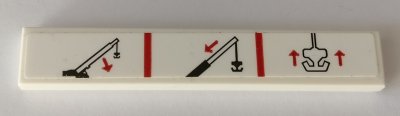 LEGO part Tile 1 x 6 with Technic Crane functions #1 Pattern (Sticker) - Set 42082 (6636pb195)