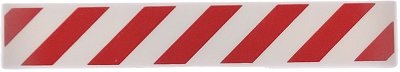 LEGO part Tile 1 x 6 with Red Danger Stripes Pattern (6636pb352)