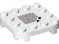 LEGO part Plate, Modified 4 x 4 with Rounded Corners and 4 Feet with Super Mario Scanner Code Double Arrows Pattern (Sticker) - Set 71376 (66792pb002)