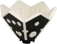 LEGO part Ninjago Die Spinner with Hexagonal Dots, Hearts, and Skulls with Molded Black Sides and Bottom Pattern 66962pb01