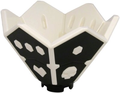 LEGO part Ninjago Die Spinner with Hexagonal Dots, Hearts, and Skulls with Molded Black Sides and Bottom Pattern (66962pb01)