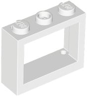LEGO part Window 1 x 3 x 2 Flat Front 6798
