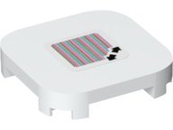 LEGO part Tile, Modified 4 x 4 with Rounded Corners and 4 Feet with Super Mario Scanner Code Double Arrows Pattern (Sticker) - Set 71376 68869pb001