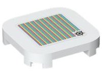 LEGO part Tile, Modified 4 x 4 with Rounded Corners and 4 Feet with Super Mario Scanner Code Explosion Pattern (Sticker) - Set 71409 68869pb010