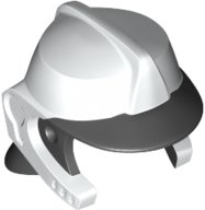 LEGO part Minifigure, Headgear Fire Helmet with Molded Black Visor and Neck Protection Pattern (69971pb01)