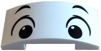 LEGO part Slope, Curved 4 x 2 x 2/3 Double with Dog Face with Black Eyebrows, Eyes and Pupils Pattern 7547pb01