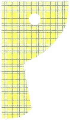 LEGO part Cloth Curtain Right with Bright Light Yellow and Sand Blue Plaid Pattern - Traditional Starched Fabric (79417)