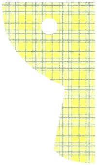 LEGO part Cloth Curtain Left with Bright Light Yellow and Sand Blue Plaid Pattern - Traditional Starched Fabric 79418