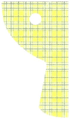 LEGO part Cloth Curtain Left with Bright Light Yellow and Sand Blue Plaid Pattern - Traditional Starched Fabric (79418)