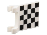 LEGO part Flag 2 x 2 Square with Flared Edge with Checkered Pattern on Both Sides, Black Corners 80326pb028