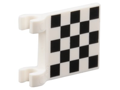 LEGO part Flag 2 x 2 Square with Flared Edge with Checkered Pattern on Both Sides, Black Corners (80326pb028)