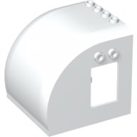 LEGO part Vehicle, Caravan Roof 6 x 6 x 5 Half with 4 Studs on Top and 2 Studs and Window on Both Sides 84205