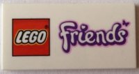 LEGO part Tile 2 x 4 with LEGO Friends Logo with Butterfly Pattern 87079pb0124
