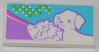 LEGO part Tile 2 x 4 with Hedgehog and Dog Pattern (Sticker) - Set 3188 (87079pb0131)