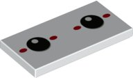 LEGO part Tile 2 x 4 with Black Eyes and 4 Red Ovals Pattern (87079pb1074)