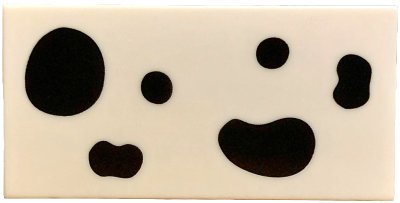 LEGO part Tile 2 x 4 with 6 Black Dalmatian Spots Pattern (87079pb1506)