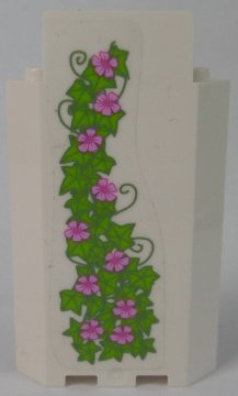 LEGO part Panel 3 x 3 x 6 Corner Wall without Bottom Indentations with Ivy Trunks with 10 Magenta Flowers Pattern 1 (Sticker) - Set 41055 (87421pb042L)