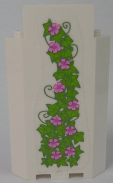 LEGO part Panel 3 x 3 x 6 Corner Wall without Bottom Indentations with Ivy Trunks with 10 Magenta Flowers Pattern 2 (Sticker) - Set 41055 (87421pb042R)