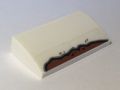 LEGO part Slope, Curved 2 x 4 x 2/3 with Bottom Tubes with Rust Pattern (Sticker) - Set 10274 (88930pb132)