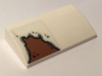 LEGO part Slope, Curved 2 x 4 x 2/3 with Bottom Tubes with Rust on Left Pattern (Sticker) - Set 10274 88930pb133
