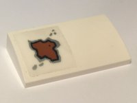 LEGO part Slope, Curved 2 x 4 x 2/3 with Bottom Tubes with Rust Spot Pattern (Sticker) - Set 10274 88930pb134
