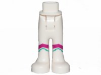 LEGO onderdeel Mini Doll Hips and Trousers with Back Pockets with Magenta and Dark Turquoise Angled Stripes Pattern - Thick Hinge 92253c00pb34