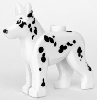 LEGO part Dog, Alsatian / German Shepherd with Black Eyes, Nose and Spots Pattern 92586pb03