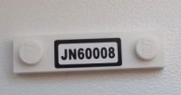 LEGO part Plate, Modified 1 x 4 with 2 Studs without Groove with 'JN60008' Pattern (Sticker) - Set 60008 92593pb013