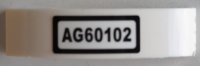 LEGO part Slope, Curved 4 x 1 x 2/3 Double with 'AG60102' Pattern (Sticker) - Set 60102 93273pb153