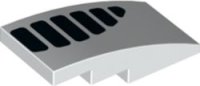 LEGO part Slope, Curved 4 x 2 with Black Air Vent Grille Pattern Model Left Side 93606pb142L