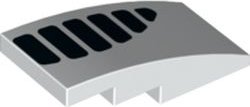 LEGO part Slope, Curved 4 x 2 with Black Air Vent Grille Pattern Model Left Side (93606pb142L)