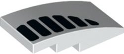 LEGO part Slope, Curved 4 x 2 with Black Air Vent Grille Pattern Model Right Side (93606pb142R)