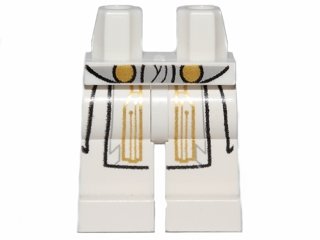 LEGO part Hips and Legs with SW Jedi Robe with Gold Markings Pattern (970c00pb0255)