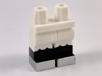 LEGO part Hips and Legs with Molded Black Lower Legs / Boots and Printed Ruffles and Silver Shoes Pattern 970c00pb0950