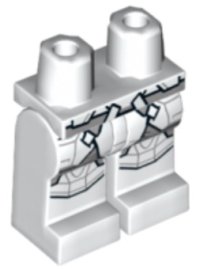 LEGO part Hips and Legs with SW Hoth Scout Trooper Straps, Boxes, and Knee Pads, Light Bluish Gray Lines Pattern 970c00pb1320