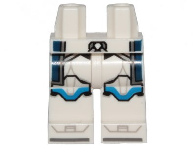 LEGO part Hips and Legs with SW Clone Trooper Armor, Blue Markings and Dark Blue Kama Pattern (970c00pb1452)