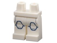 LEGO part Hips and Legs with Sand Blue Pockets and Stripes, Dark Blue Outline Hexagon Knee Pads Pattern 970c00pb1623
