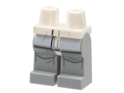 LEGO part Hips and Light Bluish Gray Legs with SW White Jacket Hem and Dark Bluish Gray Large Pockets Outline Pattern (970c86pb39)