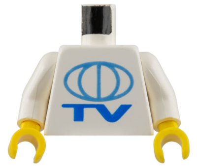 LEGO part Torso TV Globe Big Pattern / White Arms / Yellow Hands (973pb0025c01)