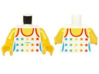 LEGO part Torso City Female White Top with Rainbow Stars Pattern / Yellow Arms / Yellow Hands 973pb0567c01