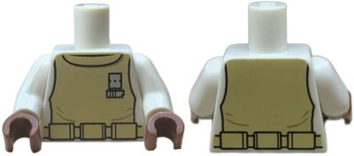 LEGO part Torso SW Mon Calamari Spacesuit Pattern / White Arms / Reddish Brown Hands (Admiral Ackbar) (973pb0604c01)