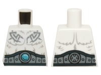 LEGO part Torso Fur with Dark Blue and Sand Blue Belt, Sand Blue Tribal Lines and Dark Azure Round Jewel (Chi) Pattern 973pb1878