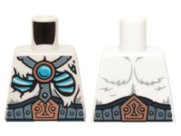 LEGO part Torso Fur with Sand Blue Belt and Straps, Copper Buckle, Glowing Bones and Dark Azure Round Jewel (Chi) Pattern 973pb1915