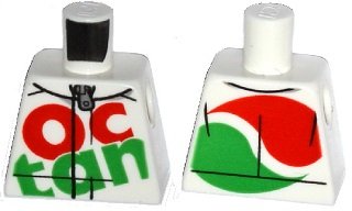 LEGO part Torso Octan Logo Racing Suit with Silver Zipper Pattern (973pb2306)