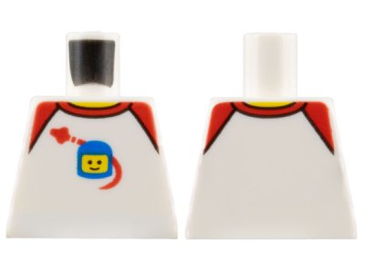 LEGO part Torso Shirt with Red Collar and Shoulders, Spaceship Orbiting Classic Space Helmet Pattern (973pb2340)