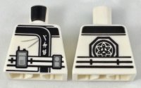 LEGO part Torso Ninjago Robe with Ninjago Logogram 'ICE', Belt with Radio and Black Emblem Pattern 973pb2806