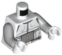 LEGO part Torso SW Detailed Armor Hoth Scout Trooper Light Bluish Gray Lines, Narrow Belt Pattern / Light Bluish Gray Arms / White Hands 973pb4505c01