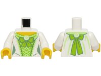 LEGO part Torso Female Dress with Yellowish Green Corset, Lime Laces and Bow, Sand Green Wrinkles, Yellow Neck Pattern (BAM) / White Arms / Yellow Hands 973pb5739c01