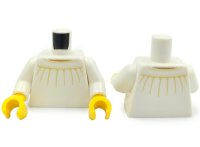 LEGO part Torso Dress with Wide Collar and Tan Lines and Stitching Pattern (BAM) / White Arms / Yellow Hands 973pb6571c01
